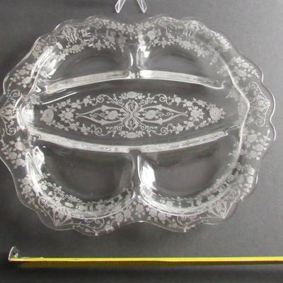 Vintage Cambridge Diane Pattern 5 Part Relish Dish