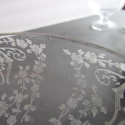 Lot 95: Vintage Cambridge Glass Diane Pattern Tall Compote