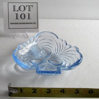 Vintage Cambridge Glass Co Blue Caprice Spade Shaped Dish