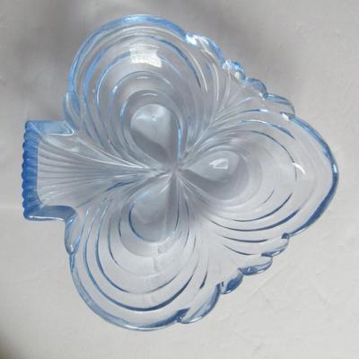 Vintage Cambridge Glass Co Blue Caprice Spade Shaped Dish