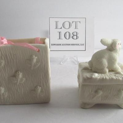 Easter Basket or Candy and Rabbit Trinket Box