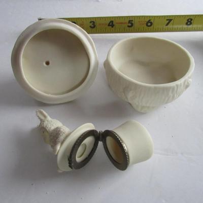 Dept 56 Mini Trinket Box and Rabbit Trinket Box