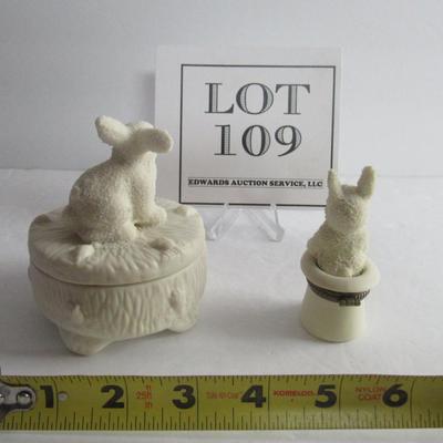 Dept 56 Mini Trinket Box and Rabbit Trinket Box