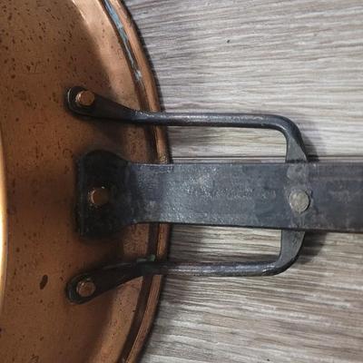 Vintage Copper Skillet with Wrought Iron Handle