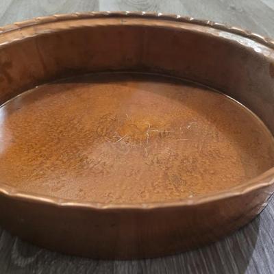 Vintage Copper Skillet with Wrought Iron Handle