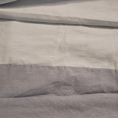 2 Panels White and Gray Black Out Curtains