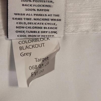 2 Panels White and Gray Black Out Curtains