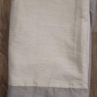 2 Panels White and Gray Black Out Curtains