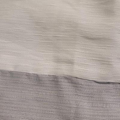 2 Panels White and Gray Black Out Curtains