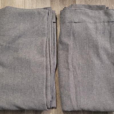(2) Long Charcoal Blackout Curtains (b)