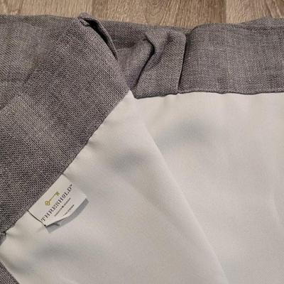 (2) Long Charcoal Blackout Curtains (b)