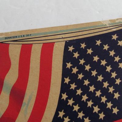 Patriotic Lot of Tissue Balls, Dennison Flag Flat and USA Hanger
