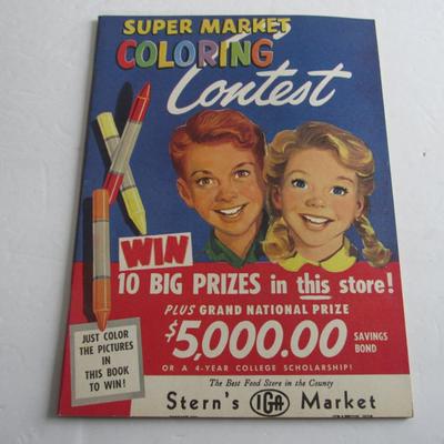 Vintage Kids Tracing Books, Coloring Contest Book, and Highlights Puzzle Buzz