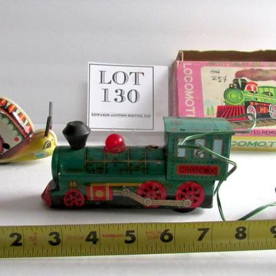 Vintage Tin Marx Locomotive Battery Op and Wind Up Snail
