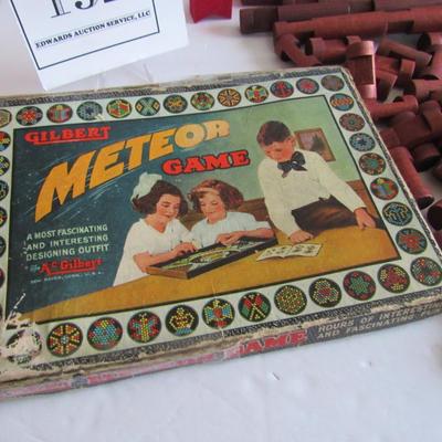 Vintage Games, Gilbert Meteor Game, Lincoln Logs, Read Description