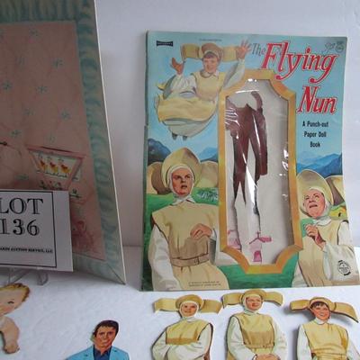 Vintage Flying Nun and Lullaby Paper Dolls Sets