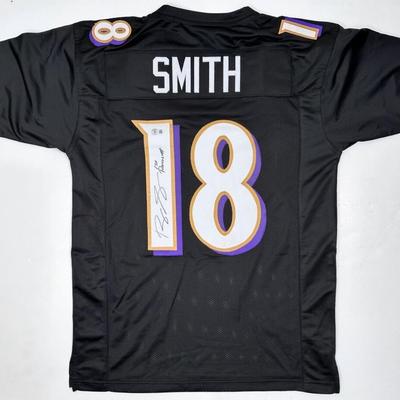 Roquan Smith Beckett Witnessed Autographed Jersey- Black Baltimore Ravens