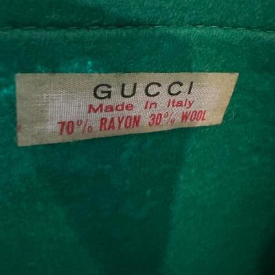 Vintage Gucci green felt shopping tote handbag