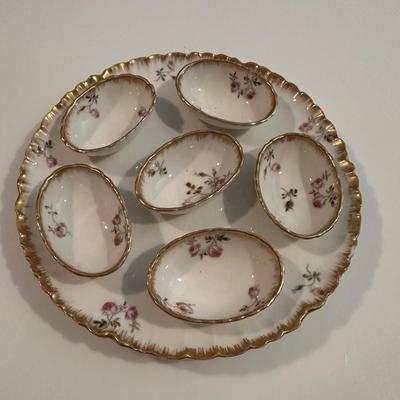 Rare Limoges gold rimmed egg plate
