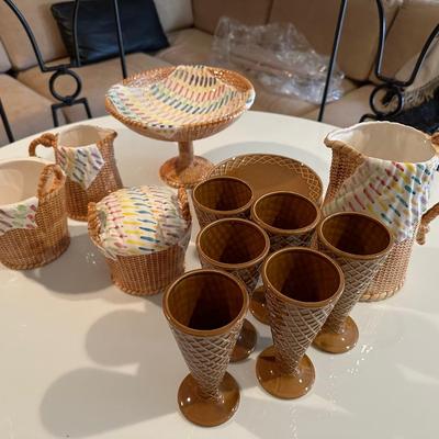 Rare set of vintage Taste Setter by Sigma items coupled with unnamed dessert plates and icecream cups