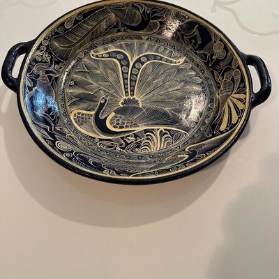 Beautiful peacock handled platter
