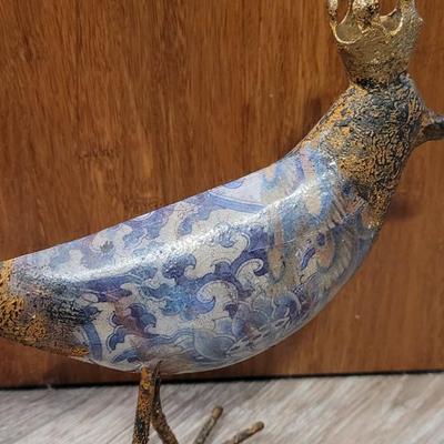 Vintage Metal Bird with a Crown