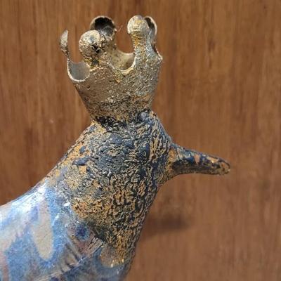 Vintage Metal Bird with a Crown