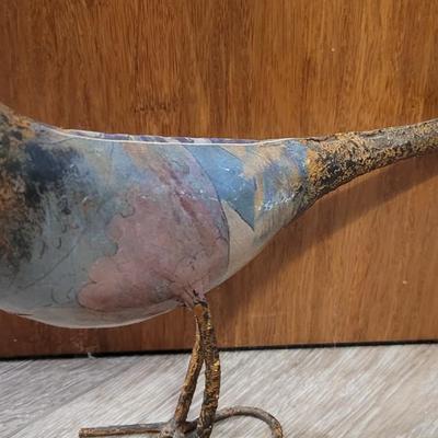 Vintage Metal Bird with a Crown