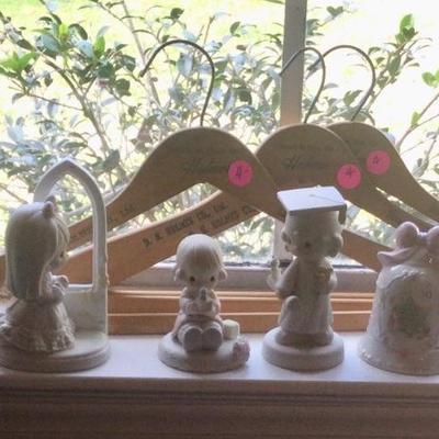 Precious moments, D.H. Holmes wooden hangers