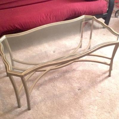 Glass topped table