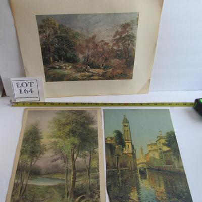 3 Vintage Scenic Prints