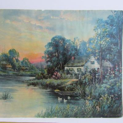 3 Vintage Scenic Prints