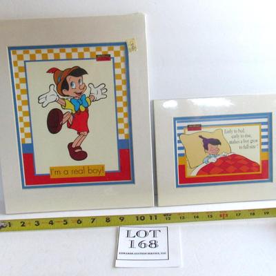 2 Unused and Unopened Pinocchio Framable Prints