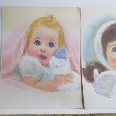 2 Vintage Little Girl Prints For Framing #1