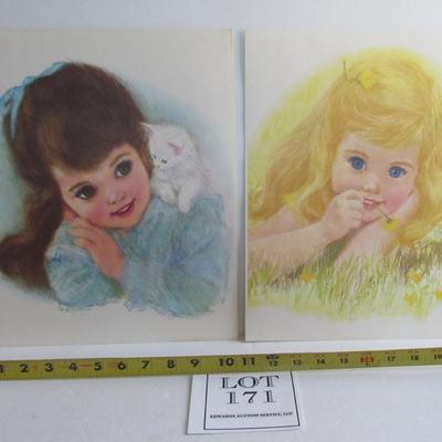 2 Vintage Little Girl Prints For Framing #2