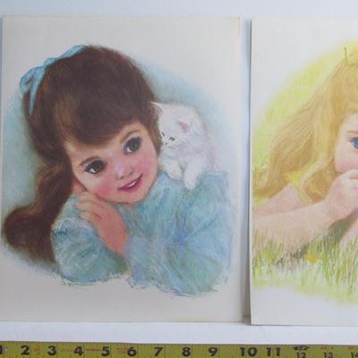 2 Vintage Little Girl Prints For Framing #2