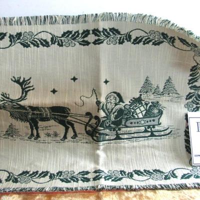 Antique Velveteen Small Runner and Austrian Christmas Theme Place Mat