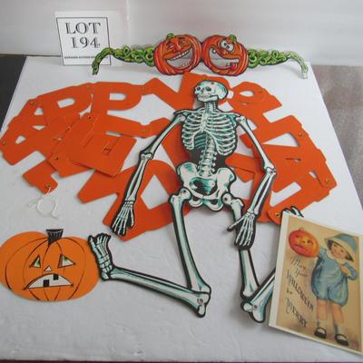 Lot of Halloween Die Cut Flats and Repro Post Card