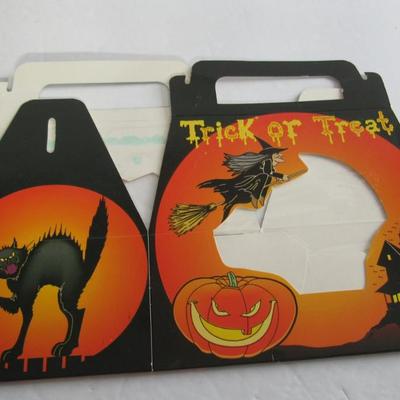 Neat Newer Lot of Halloween Treat Boxes and 2 Sheets of Cut Out Cats