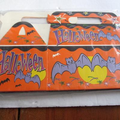 Neat Newer Lot of Halloween Treat Boxes and 2 Sheets of Cut Out Cats