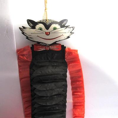 Vintage Cat Tissue Hanger and Hard Plastic JOL Bucket