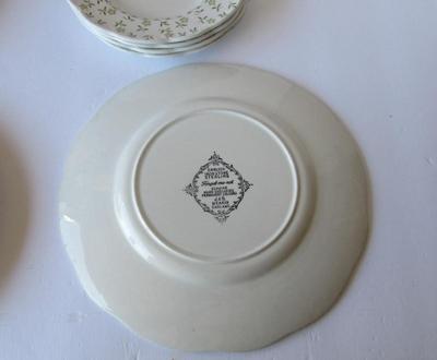 Lot of Vintage Plates: Iriquois China Grill Plate, Syracuse China Small Plates, Meakin Forget Me Not Plates