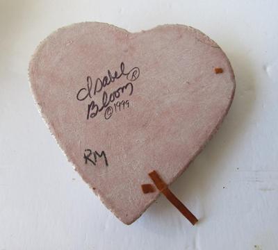 Older Isabel Bloom Heart Plaque and Lamb Theme Egg in Plastic Holder