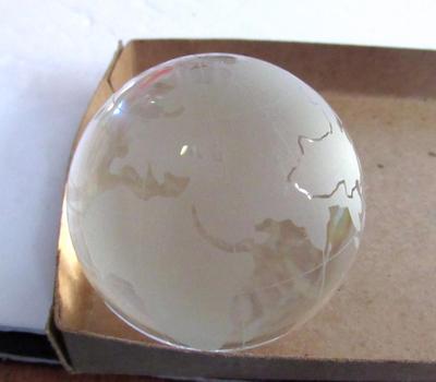 Small Etched Glass Globe, No Base