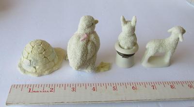 Lot of Dept 56 Minis: Duck, Lamb, Ring Box, Igloo