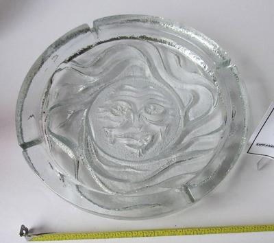 Vintage Blenko Large Sun Face Ashtray