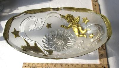 Large Oval Decorative Bowl, Christmas/Angels Theme
