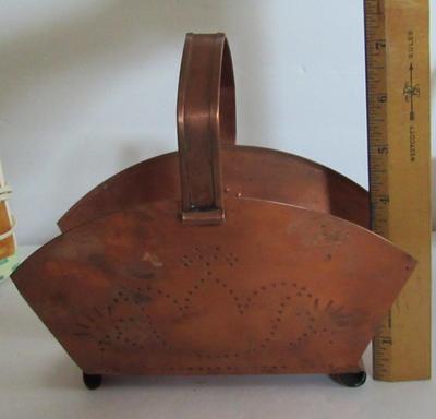 Vintage Pfaltzgraff Village Pattern Accessory Copper Napkin Holder
