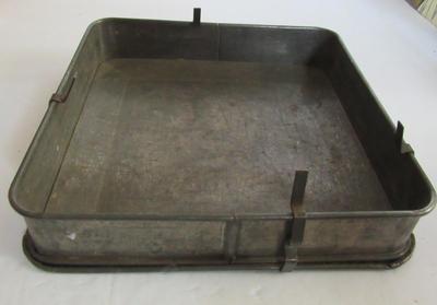 Unusual Antique Tin Cake Mold With Original Top and All 8 Clips
