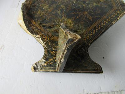 Very Old Fragile Lacquered Paper/Cardboard Mirror